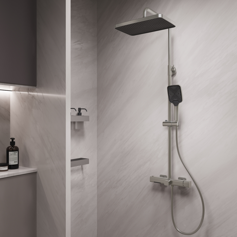 Душевая стойка Vincea Core VSFS-4CO1BN с изливом, брашированный никель