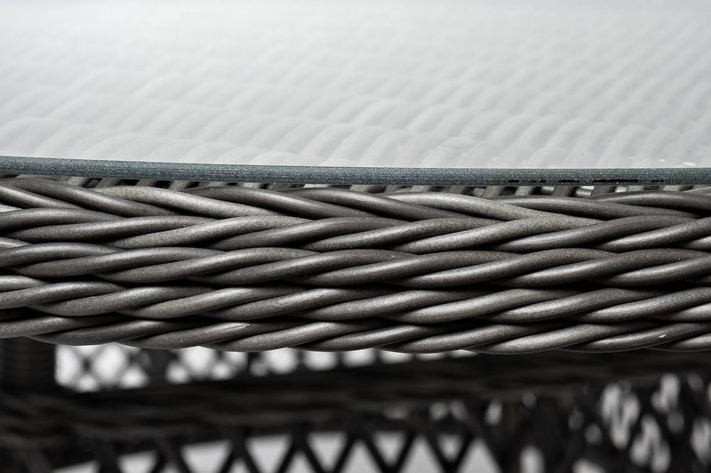 "Дольче" обеденная группа из искусственного ротанга, цвет графит