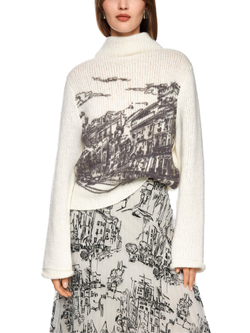 Свитер из вискозы и шерсти (Knitted in Germany)