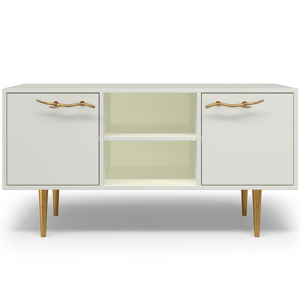 Тумба под ТВ Арт Колор matte 117см Стайл Голд Белый опал матовый