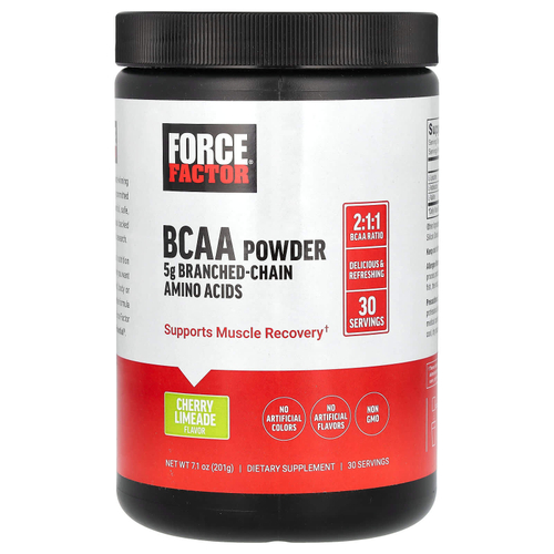 Force Factor, BCAA в порошке, вишневый лаймад, 201 г (7,1 унции)