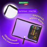 Папка для труда на молнии BRAUBERG KIDS А4, 1 отделение, прозрачная, органайзер, "Red car", 272209