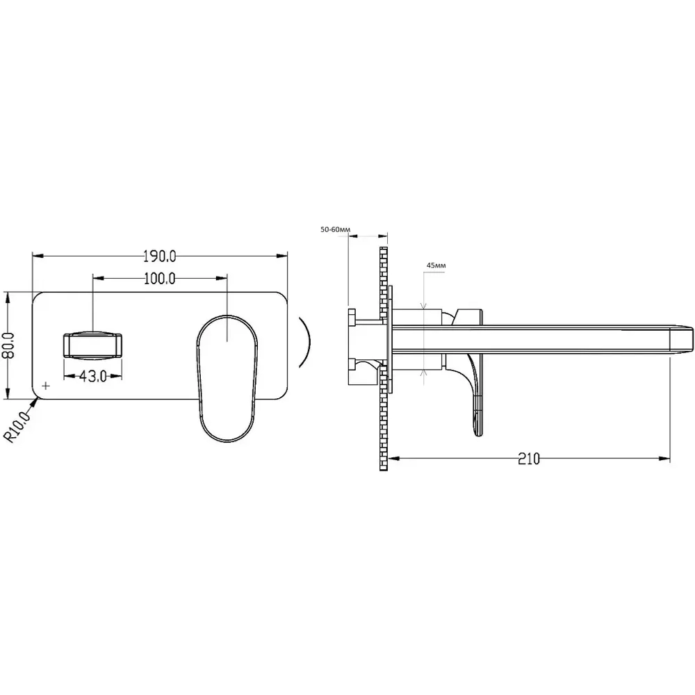 Смеситель для раковины Boheme Spectre 455-CR С ВНУТРЕННЕЙ ЧАСТЬЮ хром