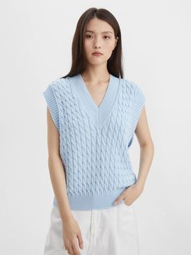 AIM из хлопка с косами, голубой.