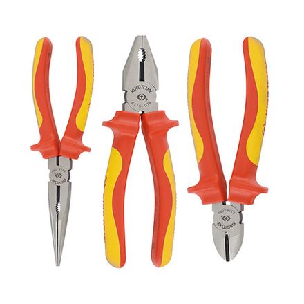 Цена на KING TONY (40603GP) Набор диэлектрических пассатижей и бокорезов, 3 предмета