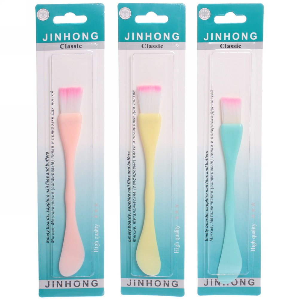 Кисть для лица косметическая двухстороняя «Face to face», микс 5 цветов, 15,5*2 см, блистер