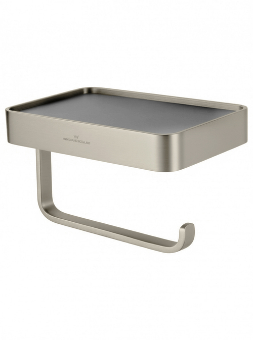 Держатель для туалетной бумаги с полкой WONZON & WOGHAND GRAFFITY, Брашированный никель (9366-BN)