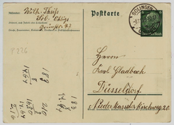 Почтовая карточка - Германия - 1937 год, Дюссельдорф-Золинген. Подписана, прошла почту