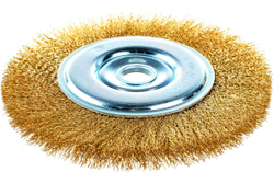 Щетка дисковая для УШМ (латунированная проволока 0,3 мм, 200 мм) MIRAX 35141-200