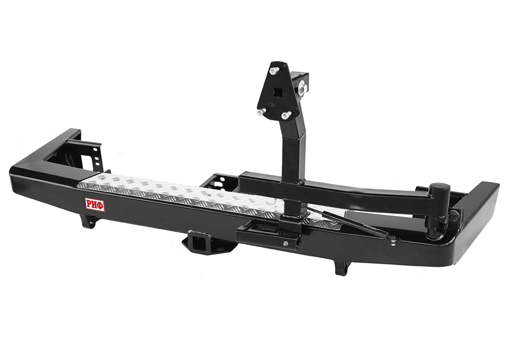 Бампер силовой задний УАЗ Патриот 2015+ с квадратом под фаркоп и калиткой стандарт РИФ