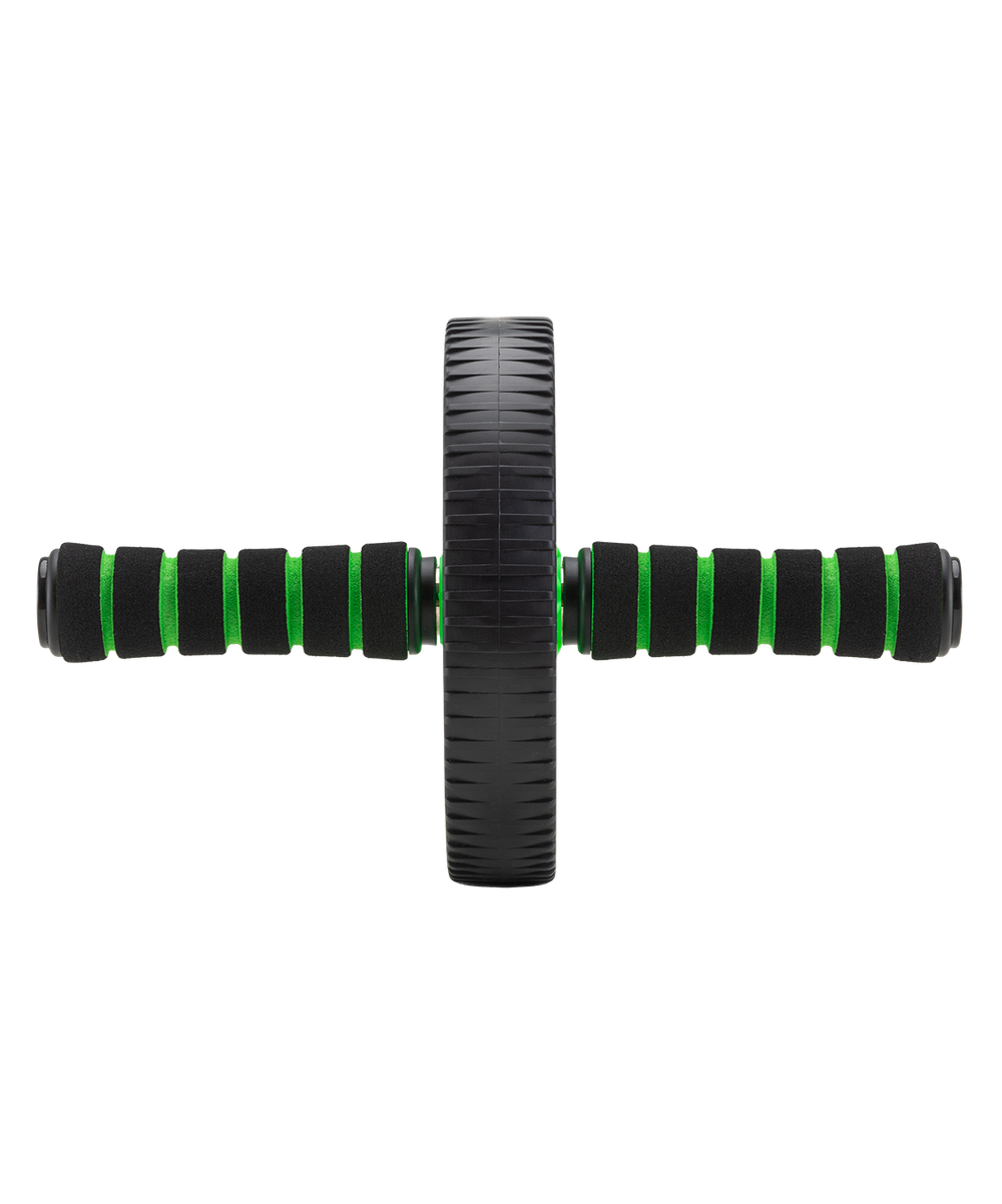 Ролик для пресса RL-103 с неопреновыми ручками, черный/зеленый