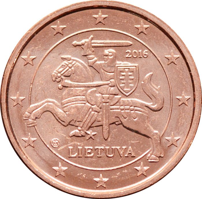 1 евроцент 2016 Литва (1 euro cent)