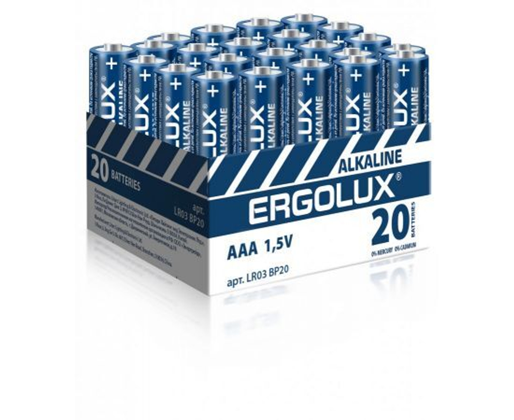 Элемент питания Ergolux LR03/286 БОКС20 ПРОМО 20 штук