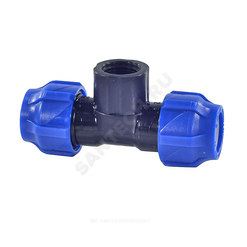 Тройник компрессионный ПЭ Дн 20х1/2"х20 ВР Ру16 VALFEX 1210012001220