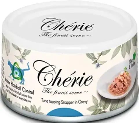 Pettric Cherie Hairball Control влажный корм для кошек (тунец с морским лещем) в подливе 80 гр