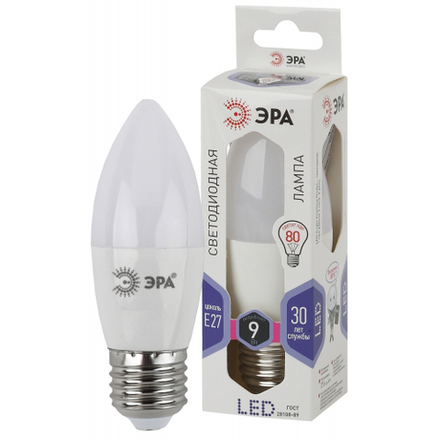 Лампочка светодиодная ЭРА STD LED B35-9W-860-E27 E27 / Е27 9Вт свеча холодный дневной свет