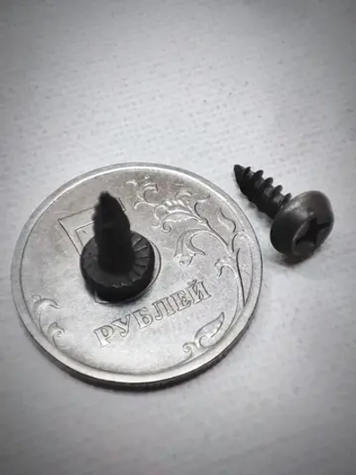 Саморез "клоп" 3,5х11мм (острый наконечник) - 20 штук, универсальный, черный, шлиц Ph-2