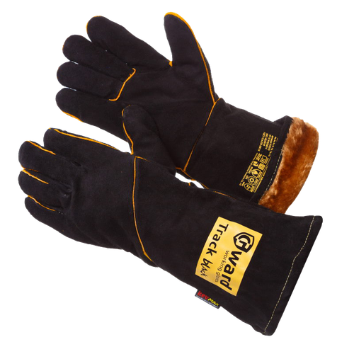 Краги спилковые GWARD Track Black Zima утепленные (черные)