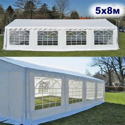 Шатер для кафе AFM-1032W White (5х8) с окнами белый