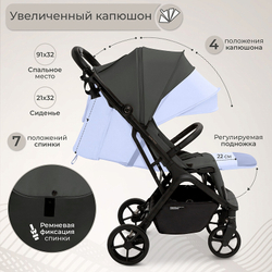 Прогулочная коляска Sweet Baby Aura Plus Dark Grey