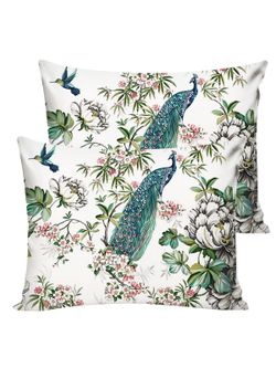 Постельное белье поплин Сказка "Павлины" 2-спальное Наволочка 50х70 см 2 шт Простынь на резинке 160x200 см Пододеяльник 175x215 см