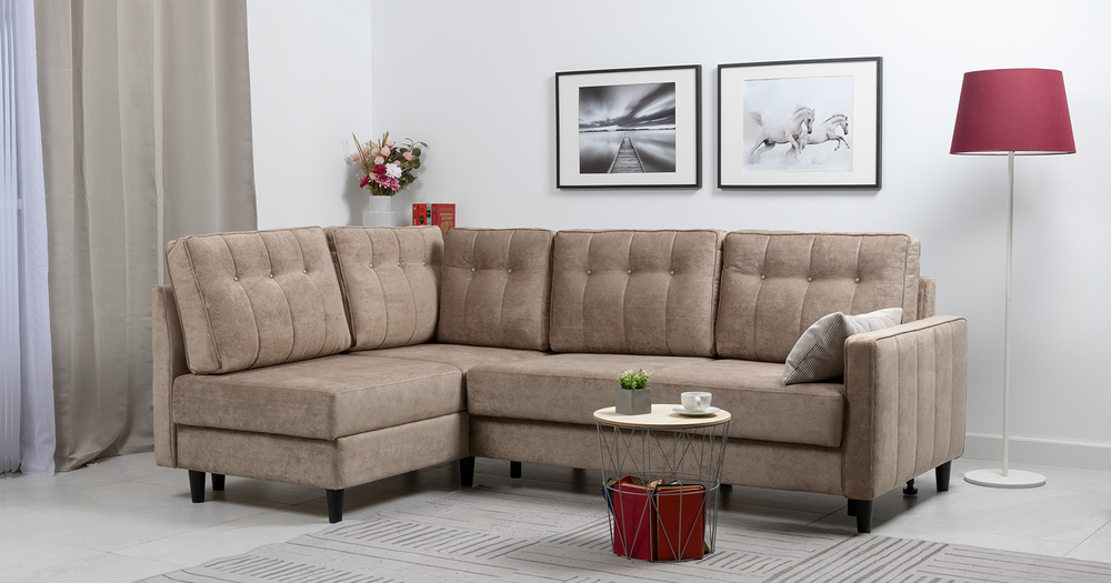 Арно Диван - кровать угловой (Арт. ТД 565 Лаки 04 (песочный))