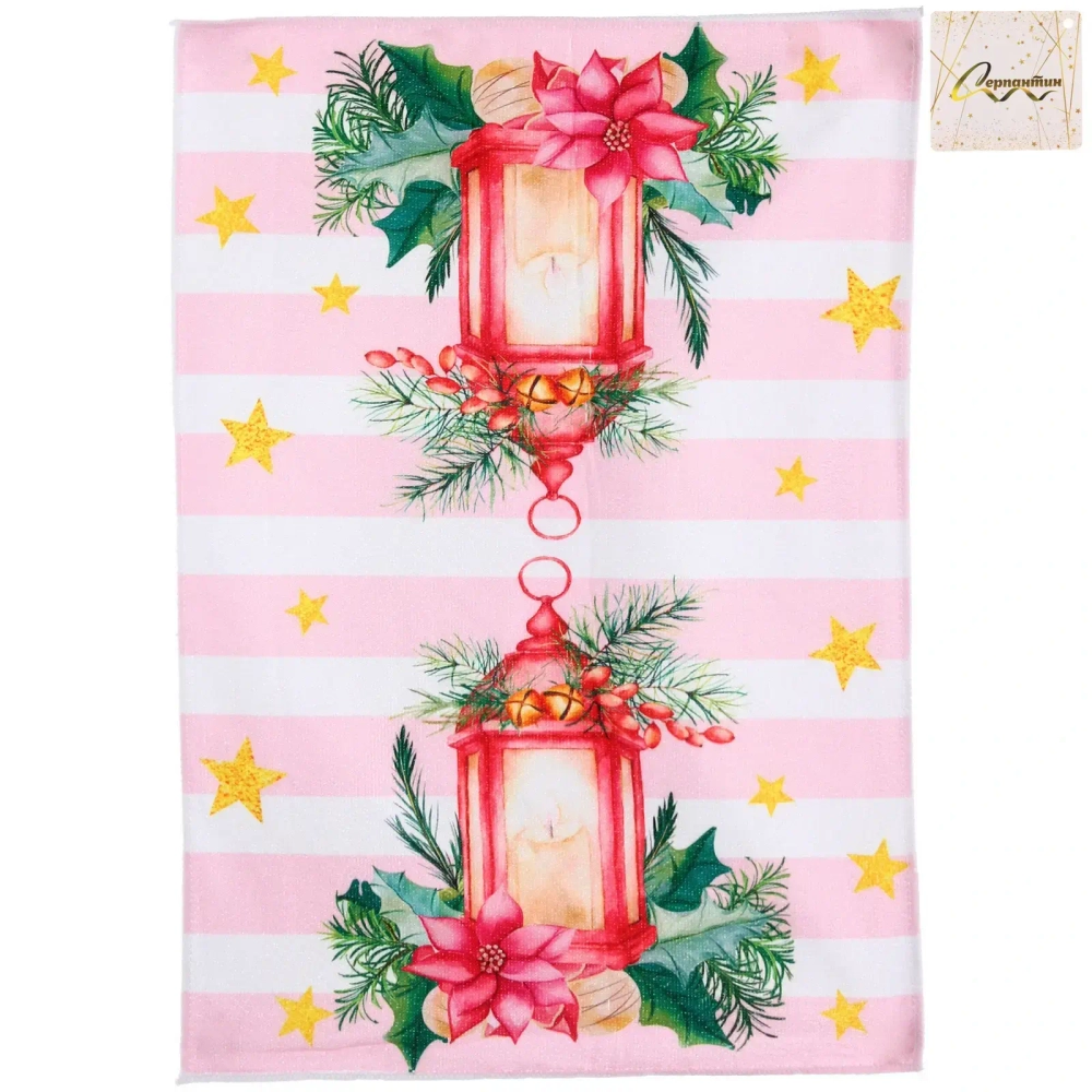 Полотенце кухонное «PinkMagic - Свеча» 40*57 см, микрофибра 200 гр/м2