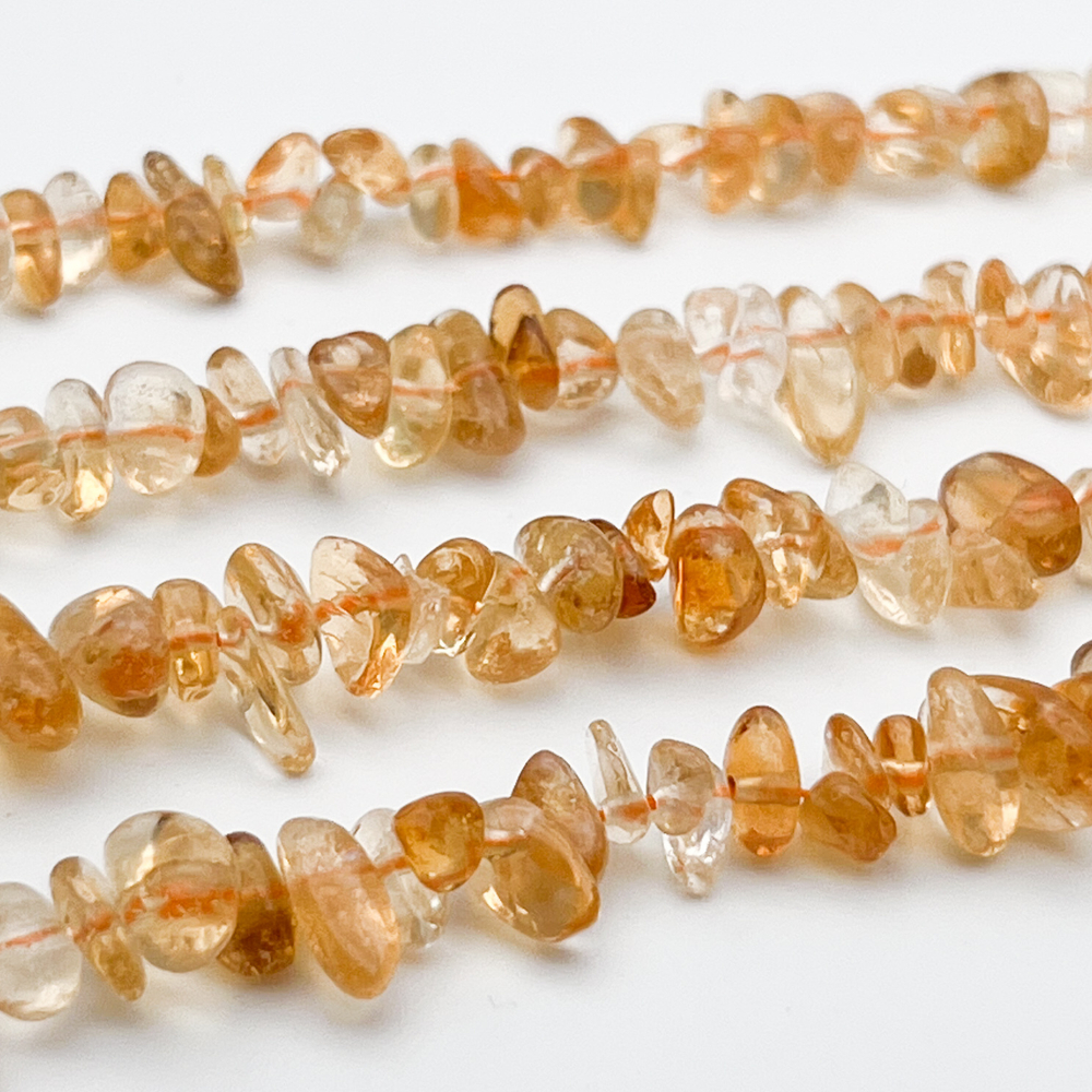 "Цитрин" бусины, крошка 4-8 мм, цена за нить 38 см