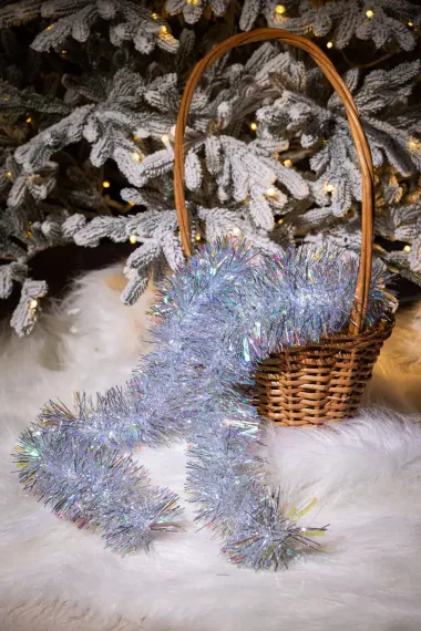 Мишура Радужно-серебристая д.100 мм., дл.2 м., КАЗ КОМ (Г-251)