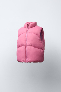 ZARA СТЕГАНЫЙ ЖИЛЕТ WATER REPELLENT, МЯГКИЙ РОЗОВЫЙ