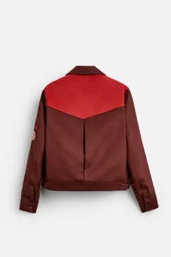 ZARA Х HARRY LAMBERT КУРТКА В СТИЛЕ КОЛОР-БЛОК, КРАСНЫЙ