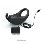 Чёрное эрекционное кольцо с вибрацией Rabbit Vibrator