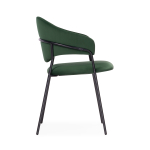 Стул на металлокаркасе Woodville Рансол темно-зеленый, черный глянец