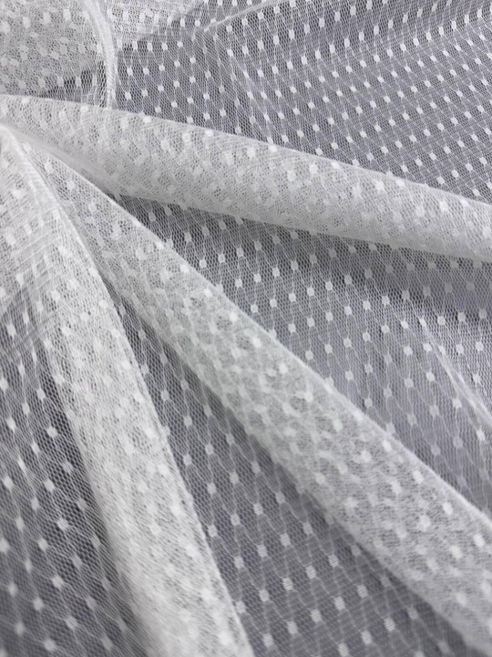 Сетка жакард ромб мелкий, белый