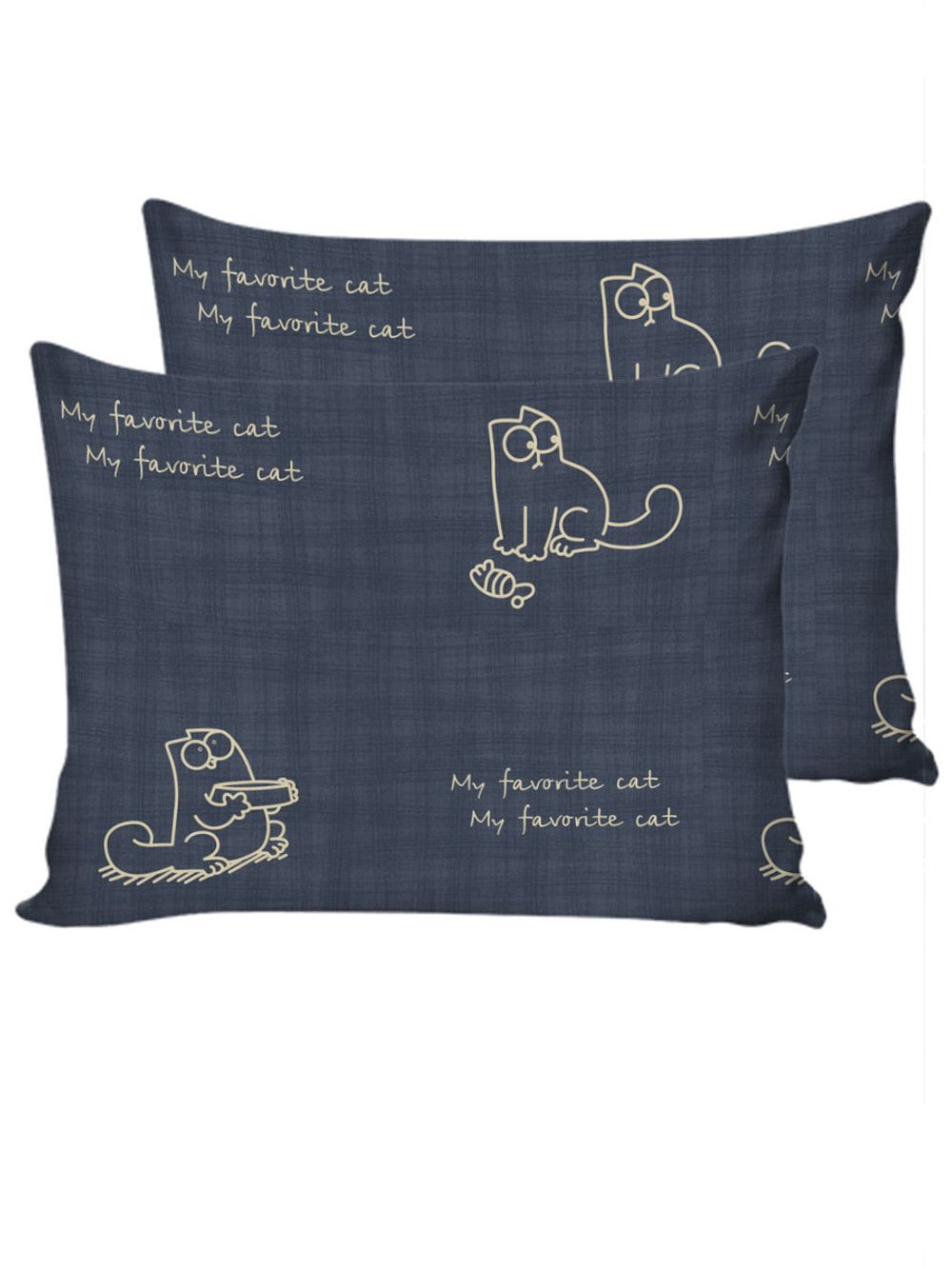 Постельное белье Сказка "Котики Грей" семейное Наволочка 50х70 см 2 шт Простынь на резинке 160х200 см Пододеяльник 145х215 см(2шт) , поплин