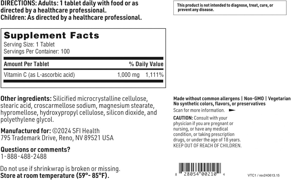 Klaire Labs - Vitamin C - 100 tablets
