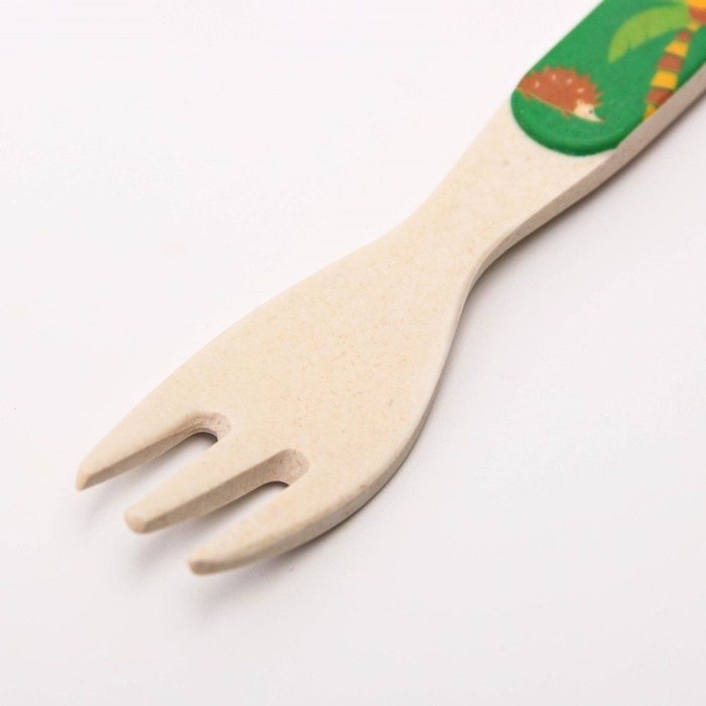 4298750 Вилка для кормления, бамбук, цвет и рисунок  МИКС