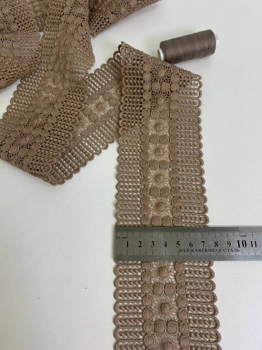 тесьма плетеная, беж темный, 7,5см AF9189