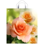 Пакет ПЭ с петлевой ручкой 38+6смПНД (Утренняя роза) Тико (х50/ (комплект 50 шт)