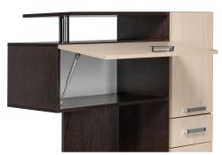 Стол компьютерный Джаз-17 левый 130х60х166,8 венге / дуб молочный