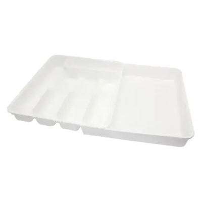 Лоток раздвижной для столовых приборов (белый/белый)