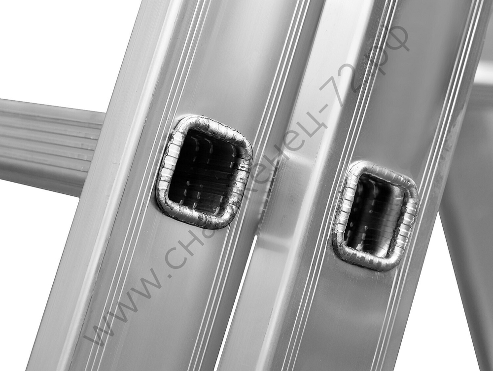 СИБИН 7 ступеней, со стабилизатором, алюминиевая, трехсекционная лестница (38833-07)