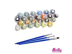 Картина по номерам (30Х30) Розовые цветы (17 цветов)