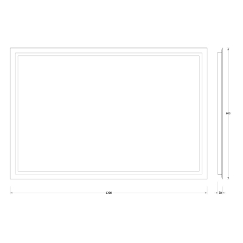 Зеркало Evoform со встроенным LED-светильником 35,5 W 120х80 см Без выключателя