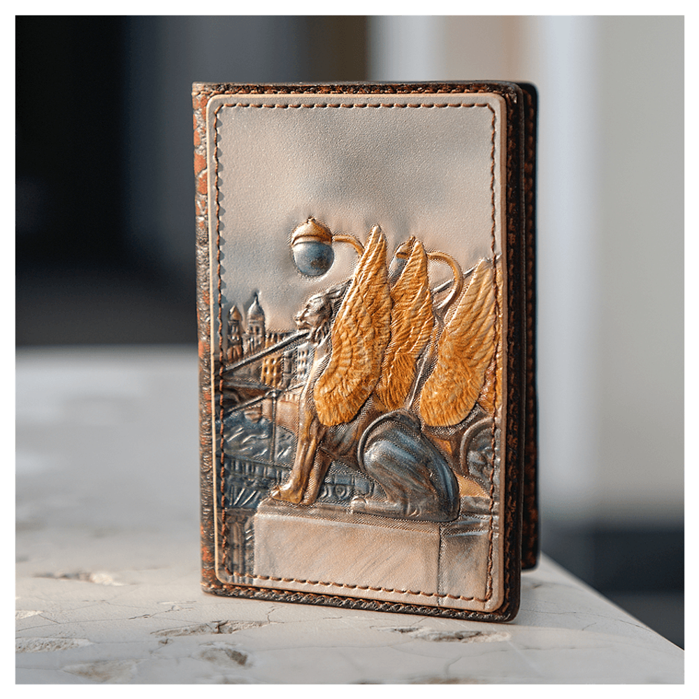 Обложка для документов «Городские мотивы» оранжевая