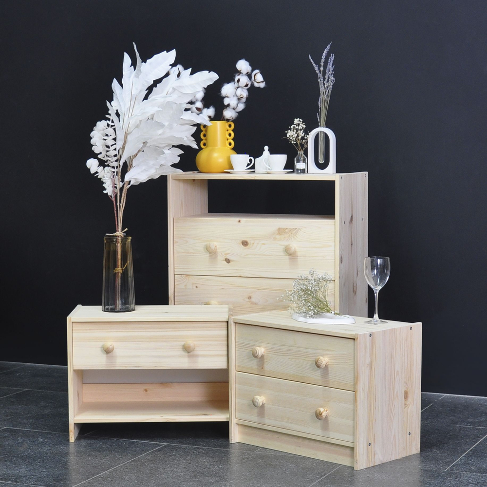 Комод Раст, деревянный с полкой