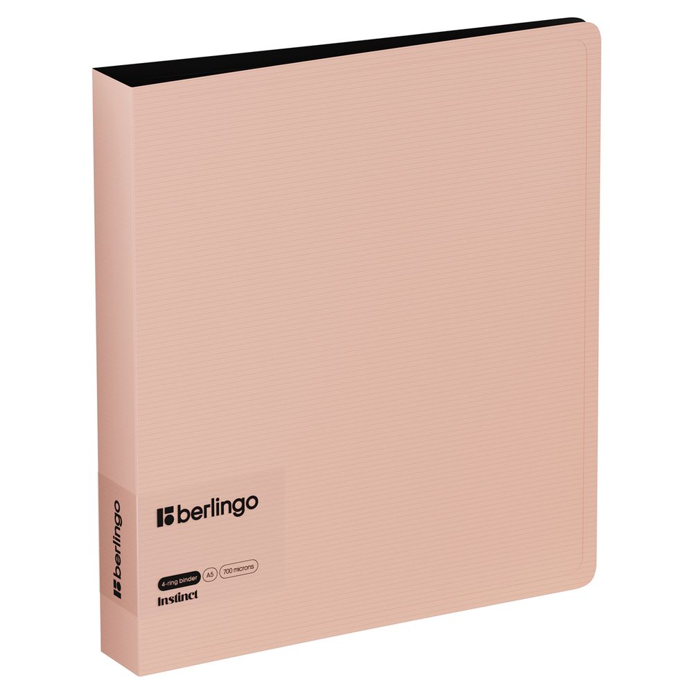 Папка на 4-х кольцах, А5 35мм, Berlingo Instinct, 700мкм, внутренний карман, фламинго