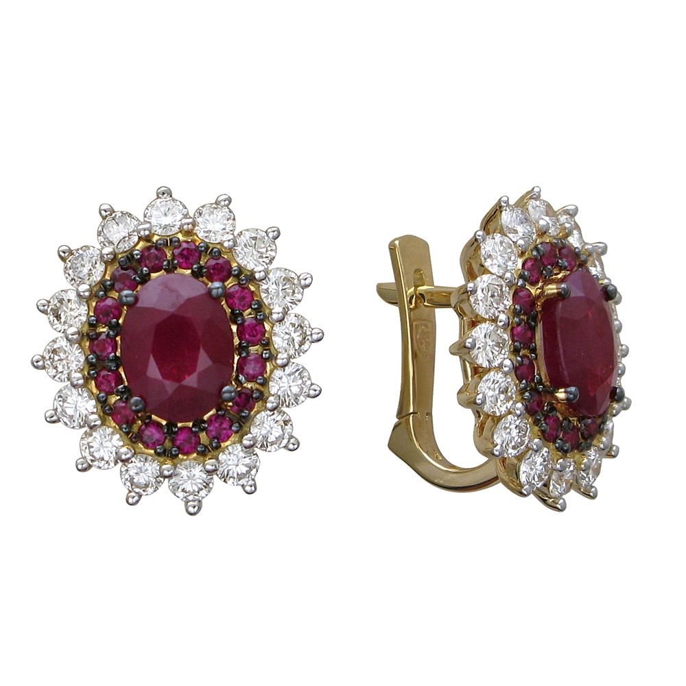 Серьги с бриллиантом  из желтого золота JA-S-412075-3