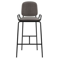 Стул барный Ror, 2 Frame, велюр, черный/серый