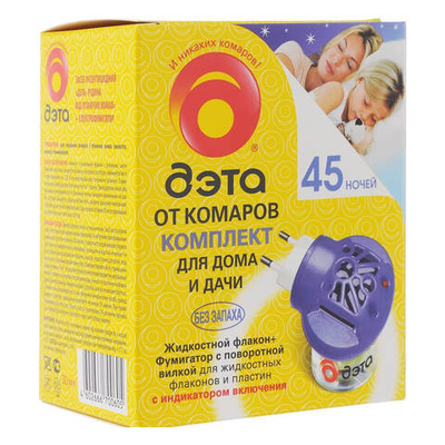 Комплект ДЭТА 45 ночей фумигатор + жидкость, без запаха 30 мл
